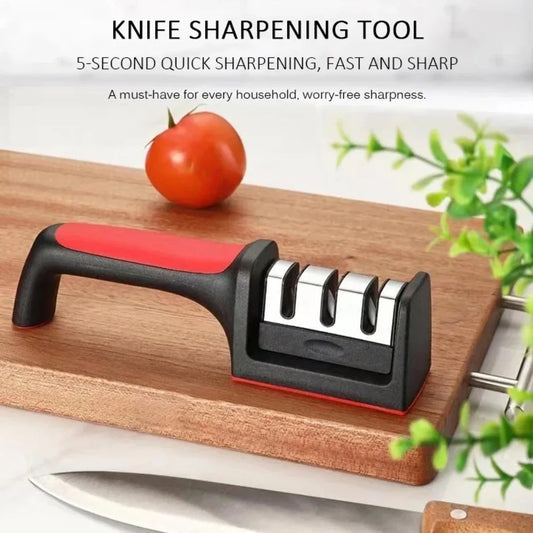 3/4 Segment Knife Sharpener Kitchen Multifunctional Handheld Fast Sharpening Stone Three-stage Cutting Knife Kitchen Supplies