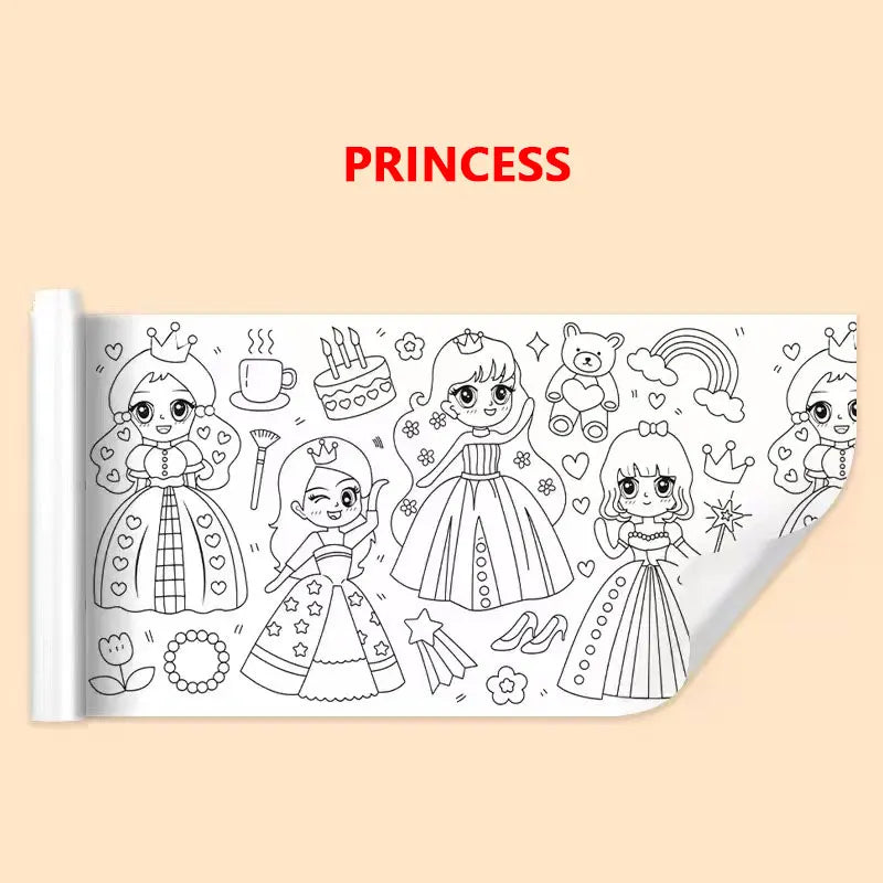 Children’s Drawing Roll – DIY Sticky Color Filling Paper for Kids’ Early Educational Painting & Drawing