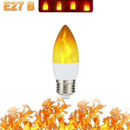 B22 E27 LED Flame Light Bulbs – 4 Mode Fire Simulation Bulb for Decor