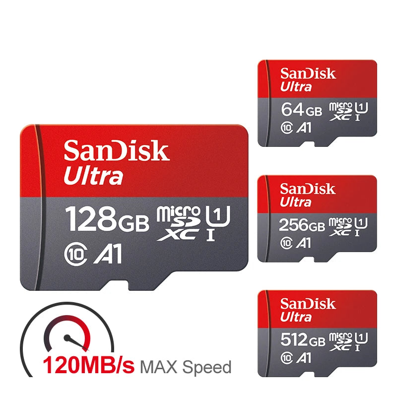 Ultra MicroSD Memory Card – 32GB, 64GB, 128GB, 256GB & 512GB Class 10 A1 Micro SD TF Flash Card for Phones