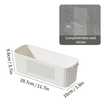 WORTHBUY Multifunctional Plastic Kitchen Storage Box – Punch-Free Wall-Mounted Cabinet Organizer for Kitchen Accessories