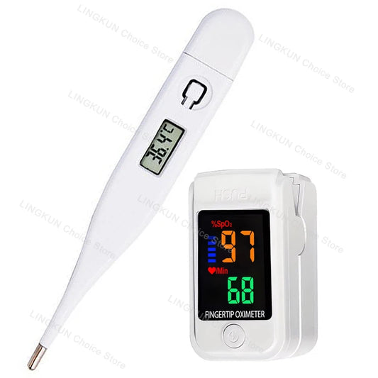 Digital Household Thermometer & Pulse Oximeter – Medical Ear Thermometer for Babies and Adults, Fever & Pulse Monitoring