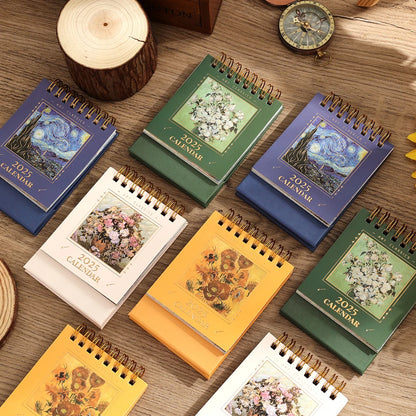 تقويم مكتبي صغير عتيق الطراز لعام 2025 - مخطط شهري قابل للطي