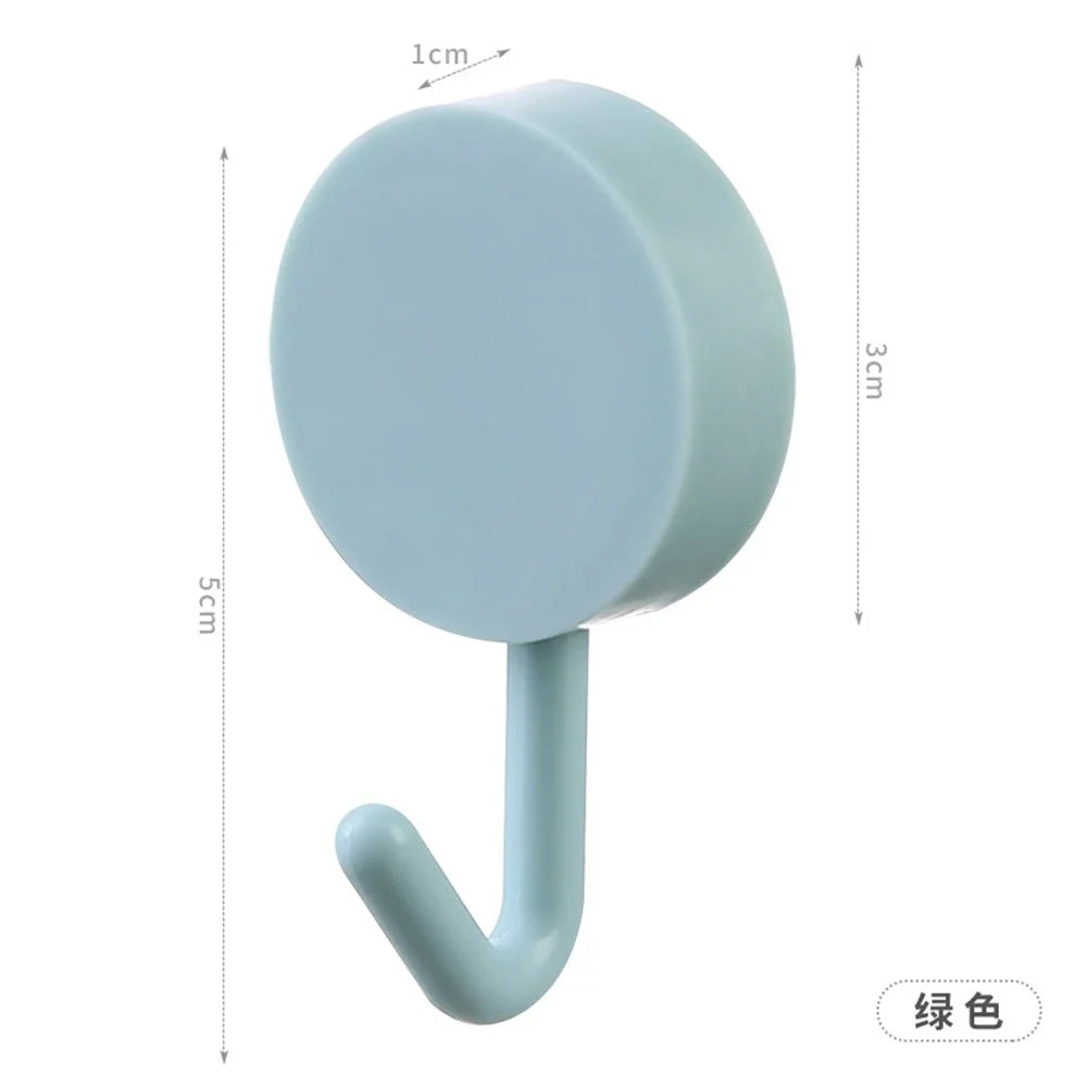 10PCS Self Adhesive Wall Hooks Strong Hold No Drilling – Multi-Color Coat, Bag, Towel Hangers for Bathroom, Kitchen & Home Storage