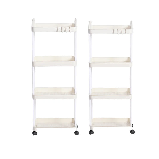 3/4-Tier Multi-Layer Rolling Storage Cart – Mobile Kitchen, Bathroom & Bedroom Organizer with Lockable Wheels