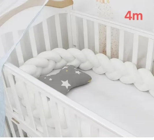 Braided Baby Bed Bumper – Soft Knot Crib Bumper for Infant Cradle Protection (1M–4M)