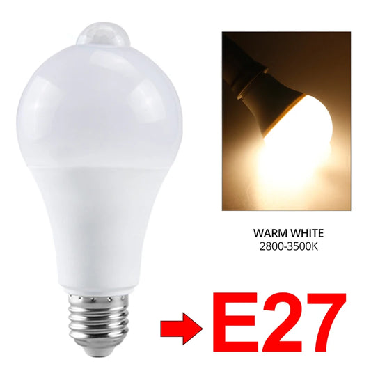 E27 LED Motion Sensor Bulb LED Lamp 85-265V PIR Sensor Light Bulb Auto ON/OFF Night Light For Porch Stairs Garage Security Light