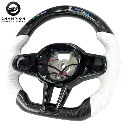 For BMW G80 G81 G30 G32 G34 G36 G20 G22 G23 G26 Racing Sport LED Display Carbon Fiber Steering Wheel Automotive Parts