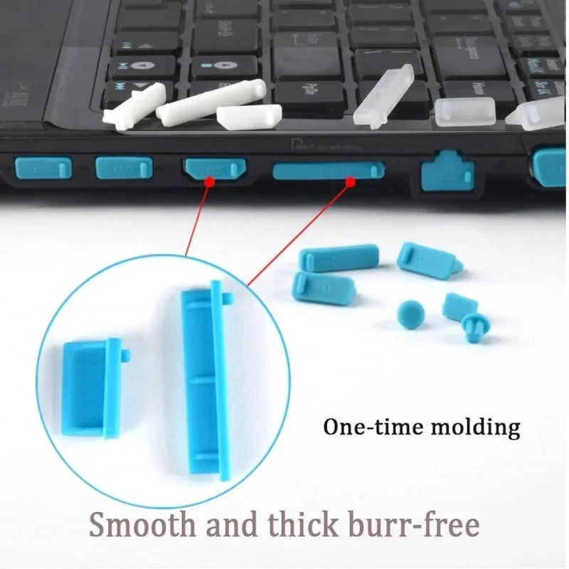 16Pcs Universal Anti-Dust Silicone Notebook Port Plug – Elastic USB & Laptop Port Protectors