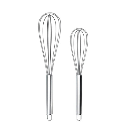 LMETJMA 8" 10" 12" Egg Whisk Stainless Steel Egg Whisk Kitchen Wire Balloon Whisk Milk Egg Beater Egg Mixing Mixer Tools KC0231