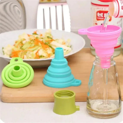Kitchen Funnel Set, Kitchen Gadget Accessories Foldable Silicone Foldable Funnel for Filling Water Bottles With Liquid Transfer