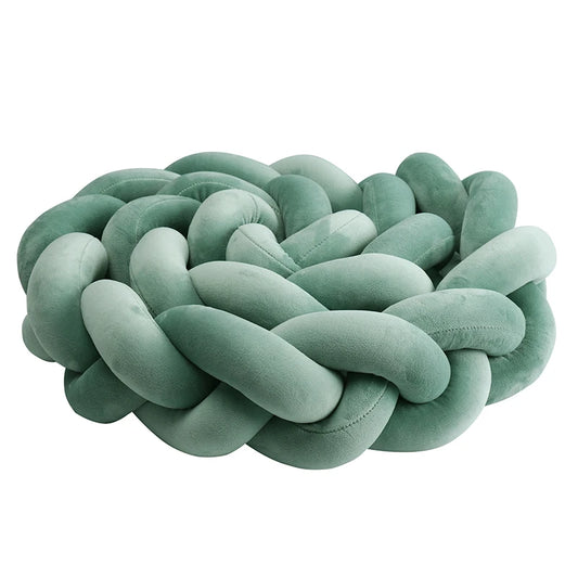 1–4M Braided Crib Bumper – Soft Baby Bed Protector Pillow for Infant Cradle & Nursery Decor