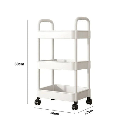 Multi-Layer Utility Rolling Cart with Lockable Wheels – Small Floor-to-Floor Storage Rack for Kitchen, Bathroom & Bedroom