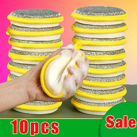 5/10/20pcs Double-Sided Dishwashing Sponges – Non-Scratch Kitchen Cleaning Pads for Pots & Pans