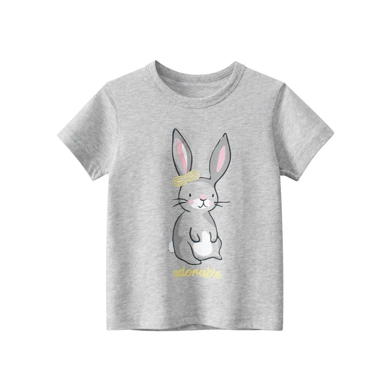 2025 Summer Kids’ Girls Short Sleeve T-Shirts – Printed Little Girl Tops for Toddlers (Ages 2-8 Years)