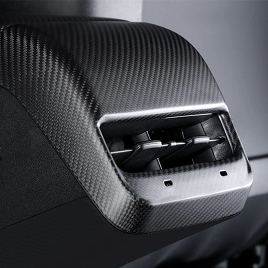 Real Dry Carbon Fiber Car Rear Air Vent Conditioner Outlet Cover for Tesla Model 3 Model Y AC Vents Trim Case Auto Accessories