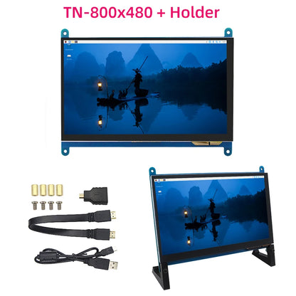 7 Inch Touch Screen Raspberry Pi 5 Capacitive HDMI-compatible TFT LCD for Orange Pi 5 Plus 3B RPI 5 4B 3B+ PC Windows AIDA64