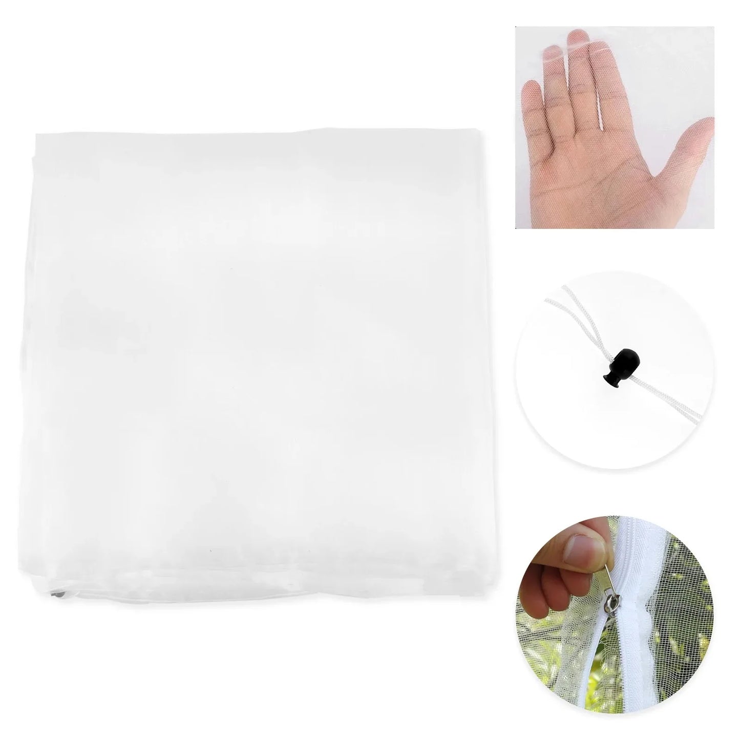 1/2Pcs Fruit Tree Insect Net 10x10 Ft Greenhouse Vegetable Plant Net Large Garden Mesh Cover with Zipper and Drawstring Durable