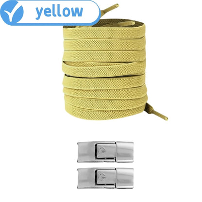 أربطة أحذية بدون عقدة - أربطة أحذية مسطحة مرنة 8 مم للأحذية الرياضية، للأطفال والكبار