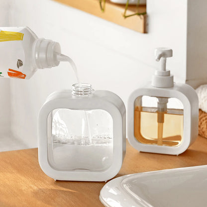 1/2 PCS Large-Capacity Soap Dispenser Bottle – Transparent Plastic Press Bottle for Travel & Home Use
