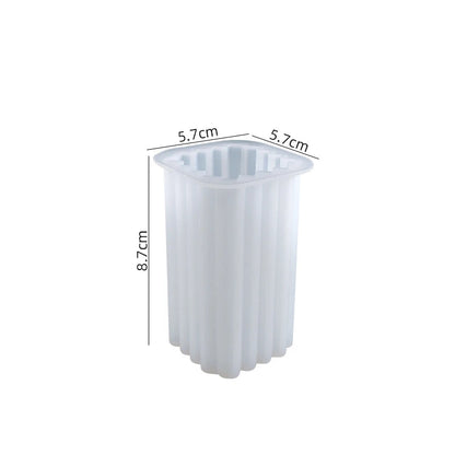 قالب سيليكون لصنع الشموع على شكل عمود روماني مخطط - أداة سيليكون لصنع الشموع بنفسك