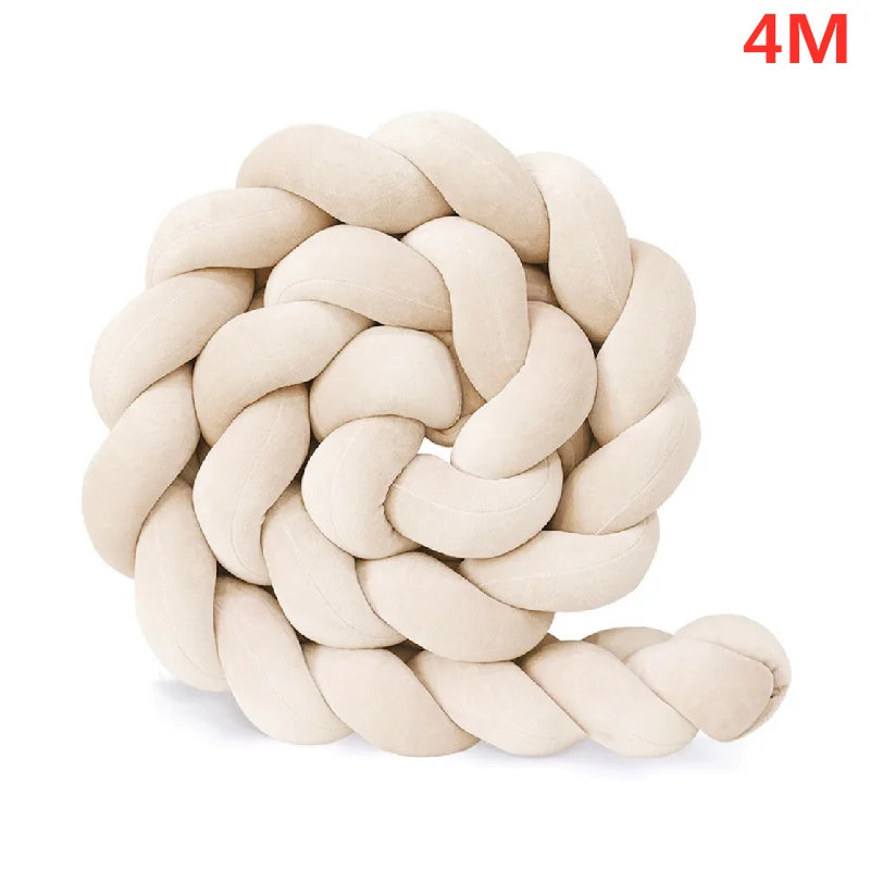 واقي سرير الأطفال المضفر - واقي سرير ناعم معقود لحماية مهد الطفل (1-4 أشهر)