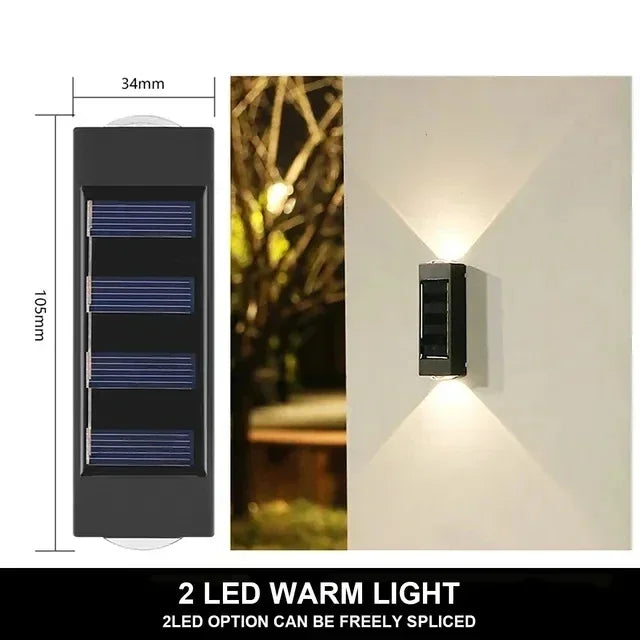 Solar Outdoor Wall Light 12 LED Waterproof Garden Light Courtyard Balustrade Decorative Atmosphere Lamp Down Luminous Solar Lamp