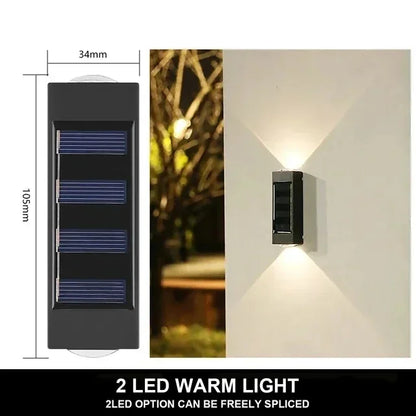 Solar Outdoor Wall Light 12 LED Waterproof Garden Light Courtyard Balustrade Decorative Atmosphere Lamp Down Luminous Solar Lamp