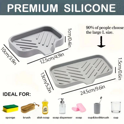 حصيرة سيليكون لحنفية حوض المطبخ، صينية حوض المطبخ، موزع صابون، إسفنجة تصريف، حصيرة تجفيف رذاذ الحوض، صينية تخزين سطح الطاولة، صينية صابون 