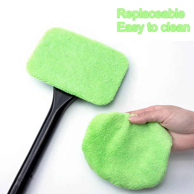 Car Window Cleaner Brush Kit with Microfiber Windshield Wiper – Auto Interior Glass Cleaning Tool