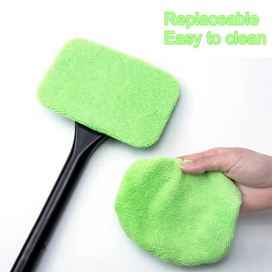 Car Window Cleaner Brush Kit with Microfiber Windshield Wiper – Auto Interior Glass Cleaning Tool