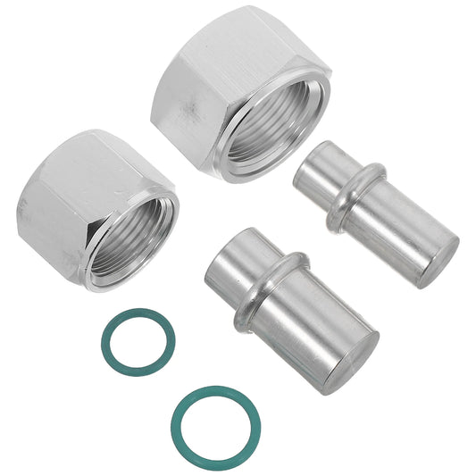 2pcs Air Conditioning Block Off Kit Aluminum Alloy Rear Ac Replacement Parts Easy Installation Universal Car Supplies