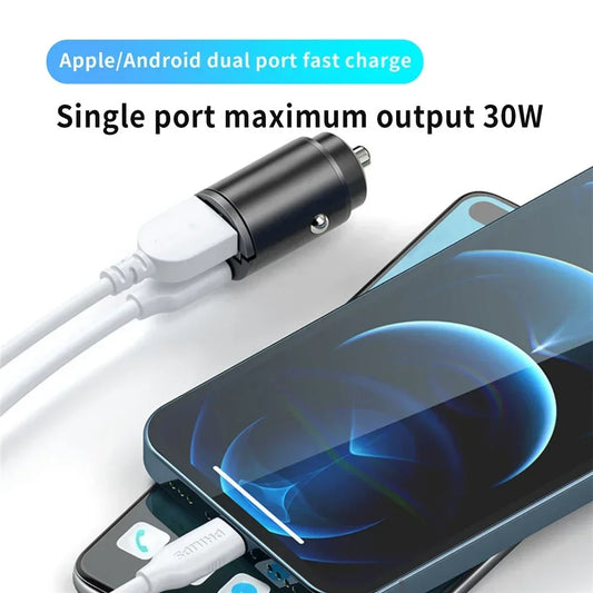 200W USB Car Charger Adapter – Fast Charging Type-C Car Phone Charger for iPhone, Samsung, Xiaomi & Huawei