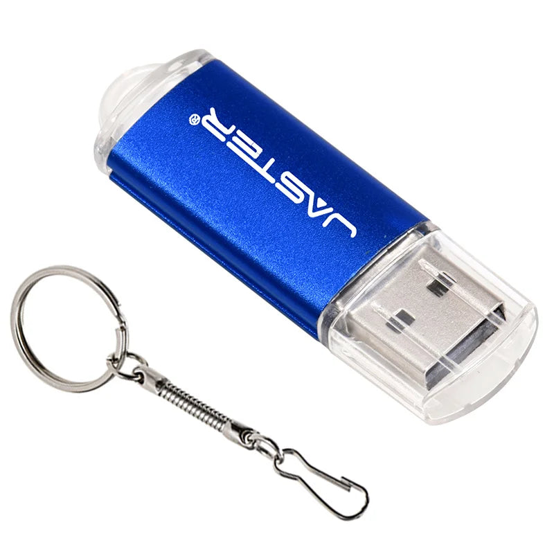 ذاكرة فلاش USB 2.0 عالية السرعة من جاستر، صغيرة الحجم، مصنوعة من البلاستيك، بسعات 128 ميجابايت، 4 جيجابايت، 16 جيجابايت، 32 جيجابايت، 64 جيجابايت، و128 جيجابايت، مع سلسلة مفاتيح. 