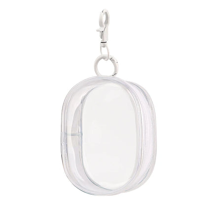 Portable Mini Clear Zipper Storage Bag With Keychain Makeup Brush Travel Cosmetics Organizer Case Cute Pvc Dustproof Bags Tool