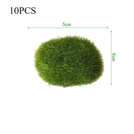 10PCS Artificial Moss Stones – Green Decorative Moss Balls for Home, Garden & Floral Arrangements